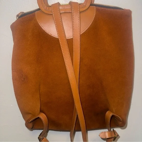 Clare V Marcelle Suede Backpack with Stripes